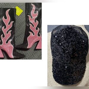Designer Crystal Boots & Hat Bundle